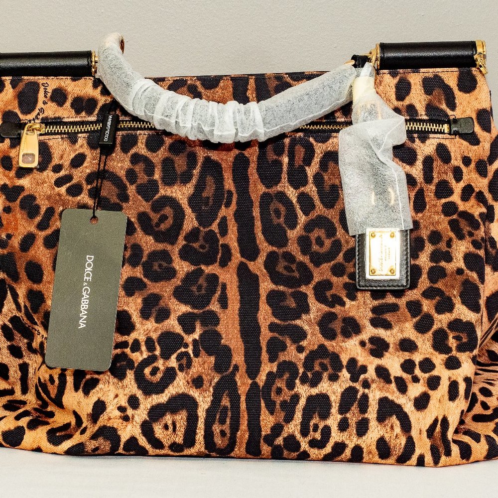 SOLD! DOLCE & GABBANA Authentic Dolce & Gabbana Soft Miss Sicily Handbag Leopard